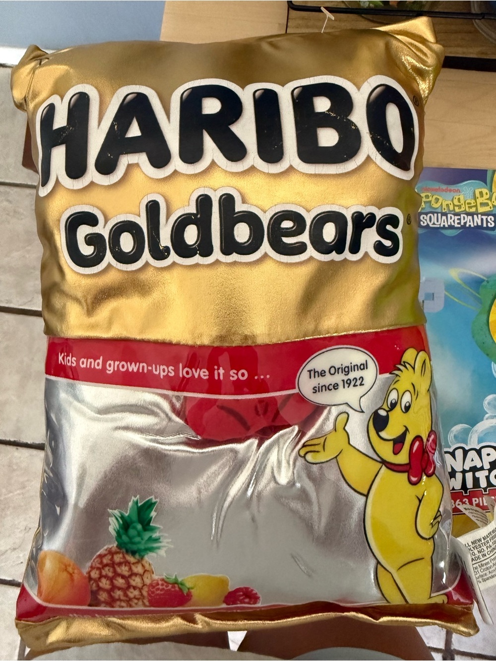 HARI Metallic Gold & Silver Goldbears Plush Pillow